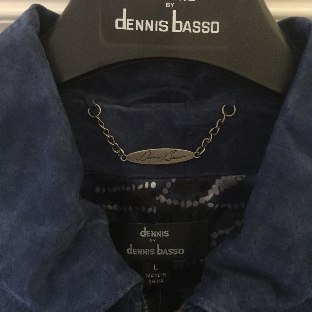Dennis Basso Blue Leather Jacket - Picture 5 of 6